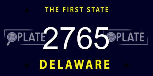2765 Delaware License Plate