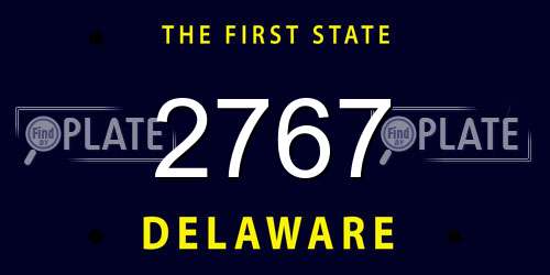 2767 Delaware License Plate
