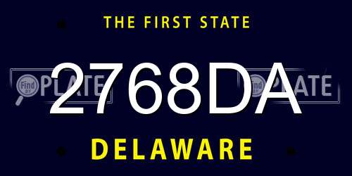 2768DA Delaware License Plate