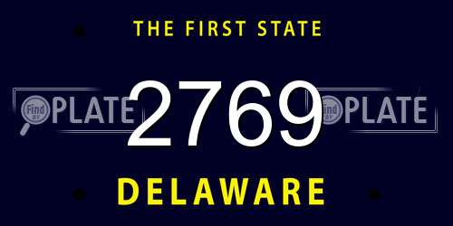 2769 Delaware License Plate