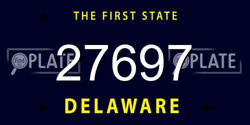 27697 Delaware License Plate