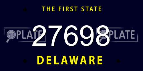 27698 Delaware License Plate