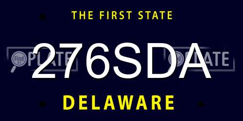 276SDA Delaware License Plate