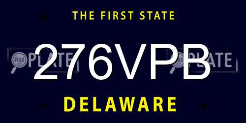 276VPB Delaware License Plate