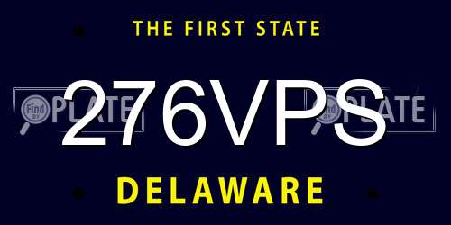276VPS Delaware License Plate