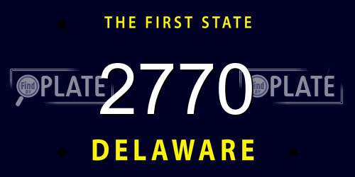 2770 Delaware License Plate