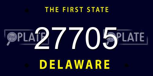 27705 Delaware License Plate