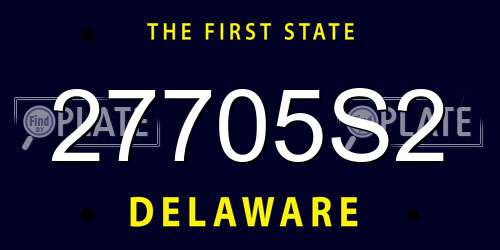 27705S2 Delaware License Plate