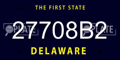 27708B2 Delaware License Plate