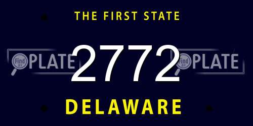 2772 Delaware License Plate