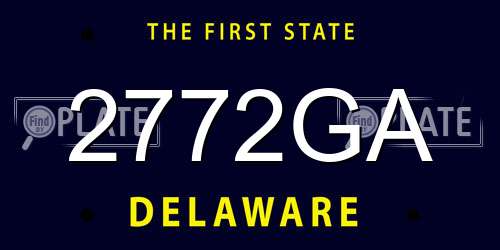 2772GA Delaware License Plate
