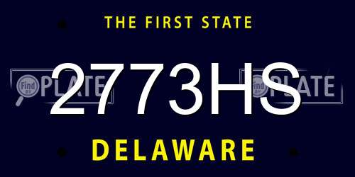 2773HS Delaware License Plate