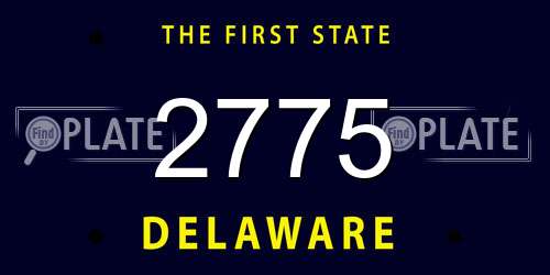 2775 Delaware License Plate