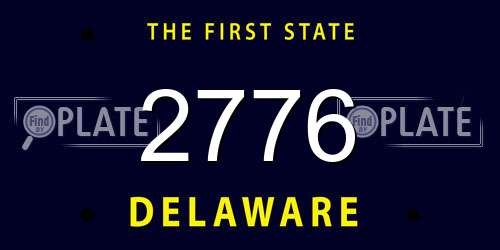 2776 Delaware License Plate