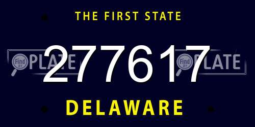 277617 Delaware License Plate