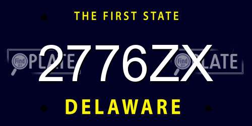 2776ZX Delaware License Plate
