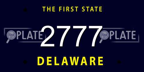 2777 Delaware License Plate