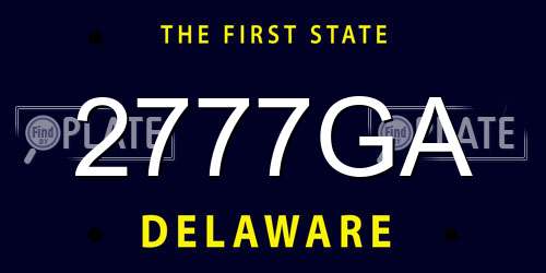 2777GA Delaware License Plate
