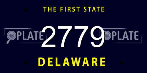 2779 Delaware License Plate