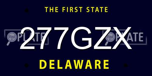 277GZX Delaware License Plate