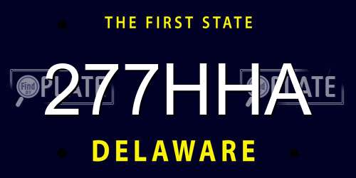 277HHA Delaware License Plate