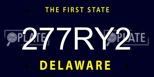 277RY2 Delaware License Plate