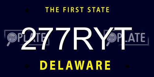 277RYT Delaware License Plate