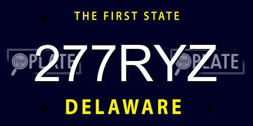 277RYZ Delaware License Plate