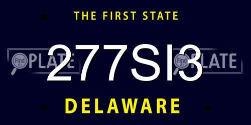 277SI3 Delaware License Plate
