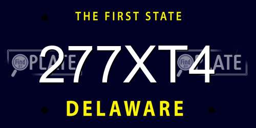 277XT4 Delaware License Plate