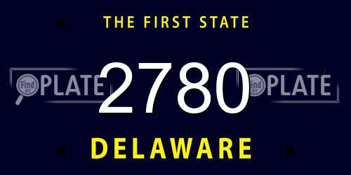 2780 Delaware License Plate