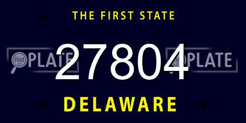 27804 Delaware License Plate