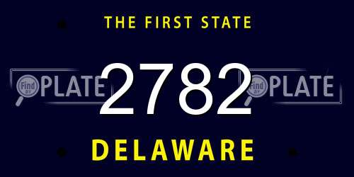 2782 Delaware License Plate