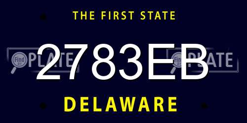 2783EB Delaware License Plate