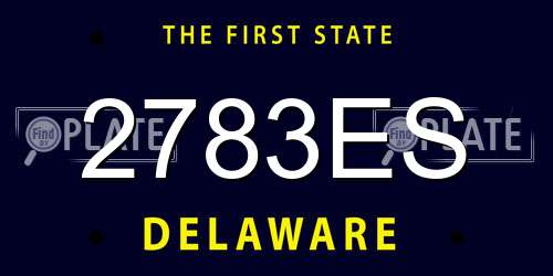 2783ES Delaware License Plate