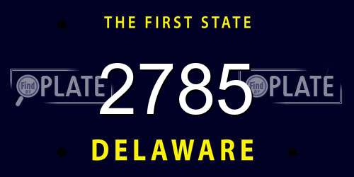 2785 Delaware License Plate