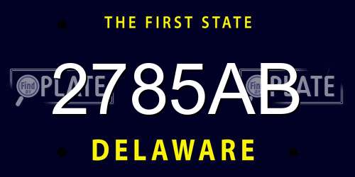 2785AB Delaware License Plate
