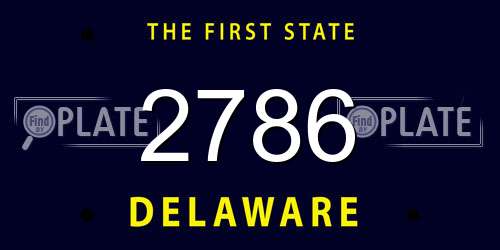 2786 Delaware License Plate