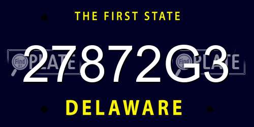 27872G3 Delaware License Plate