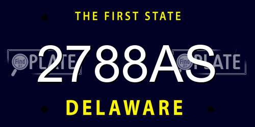 2788AS Delaware License Plate