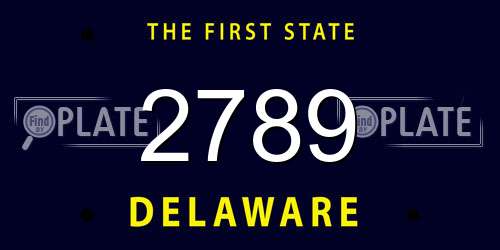 2789 Delaware License Plate
