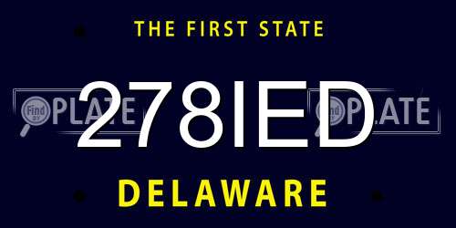 278IED Delaware License Plate