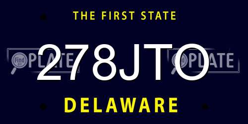 278JTO Delaware License Plate