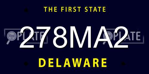 278MA2 Delaware License Plate