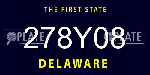 278Y08 Delaware License Plate