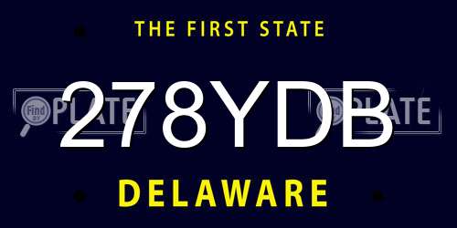 278YDB Delaware License Plate