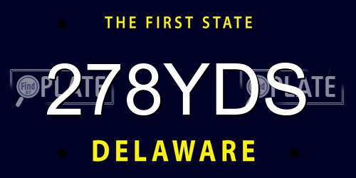 278YDS Delaware License Plate