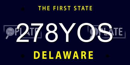 278YOS Delaware License Plate
