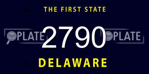 2790 Delaware License Plate