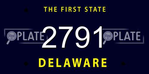2791 Delaware License Plate